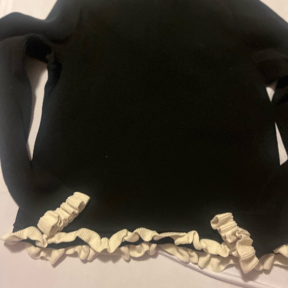 CAbi Black Cardigan with Cream Ruffle Detail - Picture 4 of 6